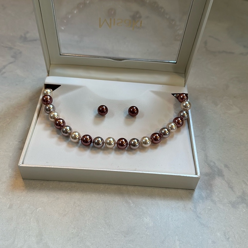 Misaki Pearl Earring & Necklace Set
